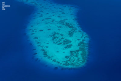 Maldives Islands Aerial. Blue indian ocean