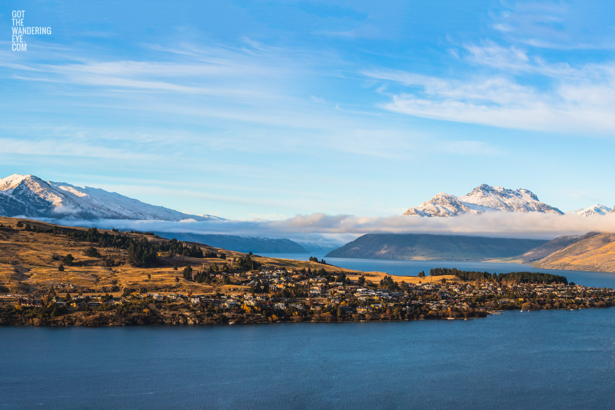 Top Views in Queenstown. Mountain and lake views New Zealand.