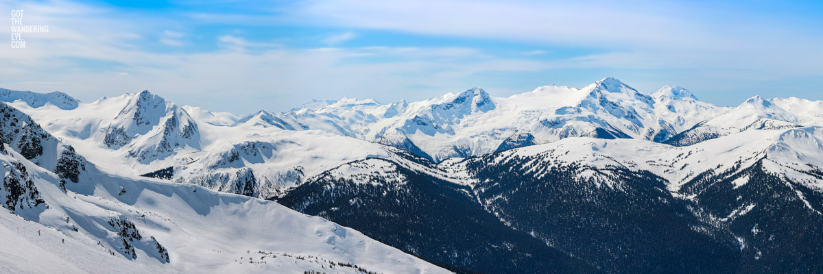 Mountain Escape Whistler Canada. Beautiful panoramic mountain landscape in winter.