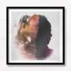 Woman Double Exposure Portrait from sacred temple in Japan