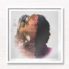 Woman Double Exposure Portrait from sacred temple in Japan