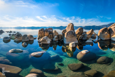Lake Tahoe Beach Boulders. Beautiful picturesque landscape