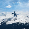 Black Tusk Winter Whistler. Snowing on snow capped mountain landscapes