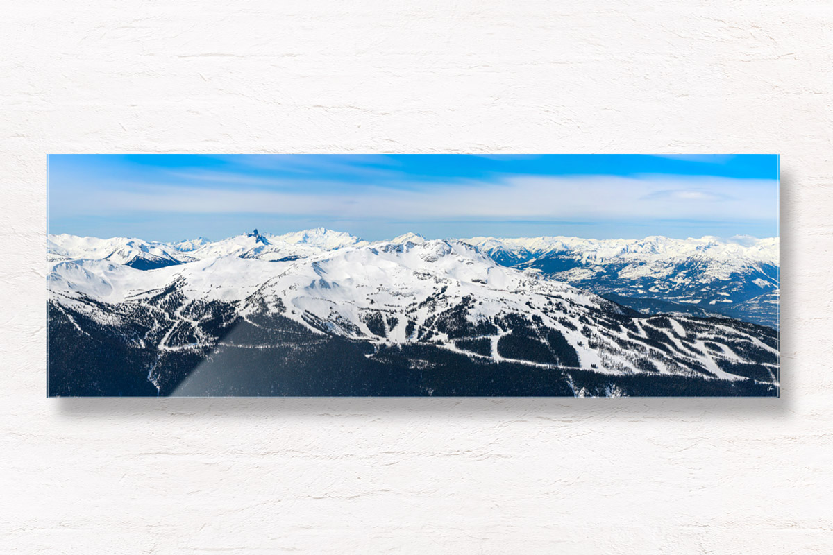 Whistler Mountain Panorama. Beautiful mountain landscape panorama. Black Tusk and Whistler mountain.