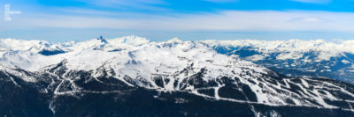 Whistler Mountain Panorama. Beautiful mountain landscape panorama. Black Tusk and Whistler mountain.