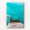 Fine Art Photography Print. Steps down from an overwater bungalow into blue lagoon, Maldives.