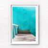 Fine Art Photography Print. Steps down from an overwater bungalow into blue lagoon, Maldives.