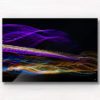 Long exposure, light painting photography of Vivid Festival. Light trails of Sydney Harbour Bridge, Australia