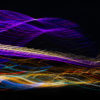 Long exposure, light painting photography of Vivid Festival. Light trails of Sydney Harbour Bridge, Australia