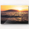 Fine Art Photography Print. Spectacular golden sunset dipping into the ocean in Maui, Hawaii