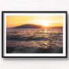 Fine Art Photography Print. Spectacular golden sunset dipping into the ocean in Maui, Hawaii