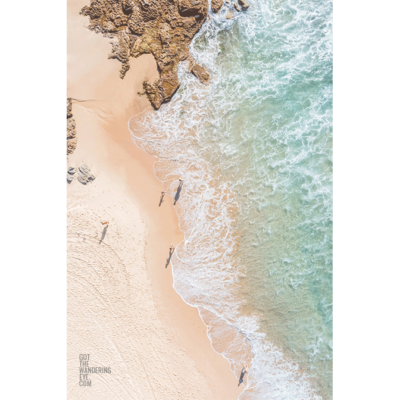 Fine Art Photography Print. Aerial oceanscape of sunlovers at Maroubra Beach Sydney