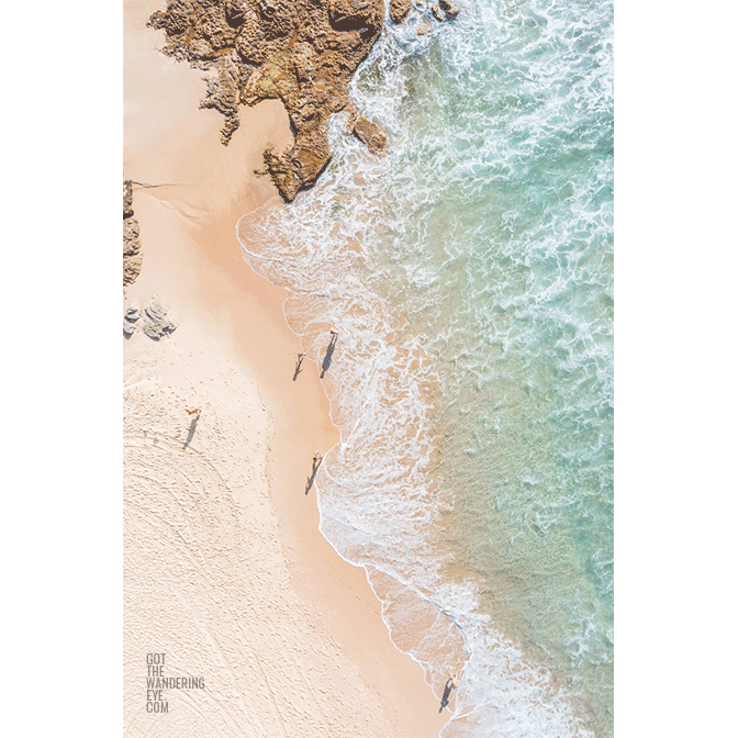 Fine Art Photography Print. Aerial oceanscape of sunlovers at Maroubra Beach Sydney