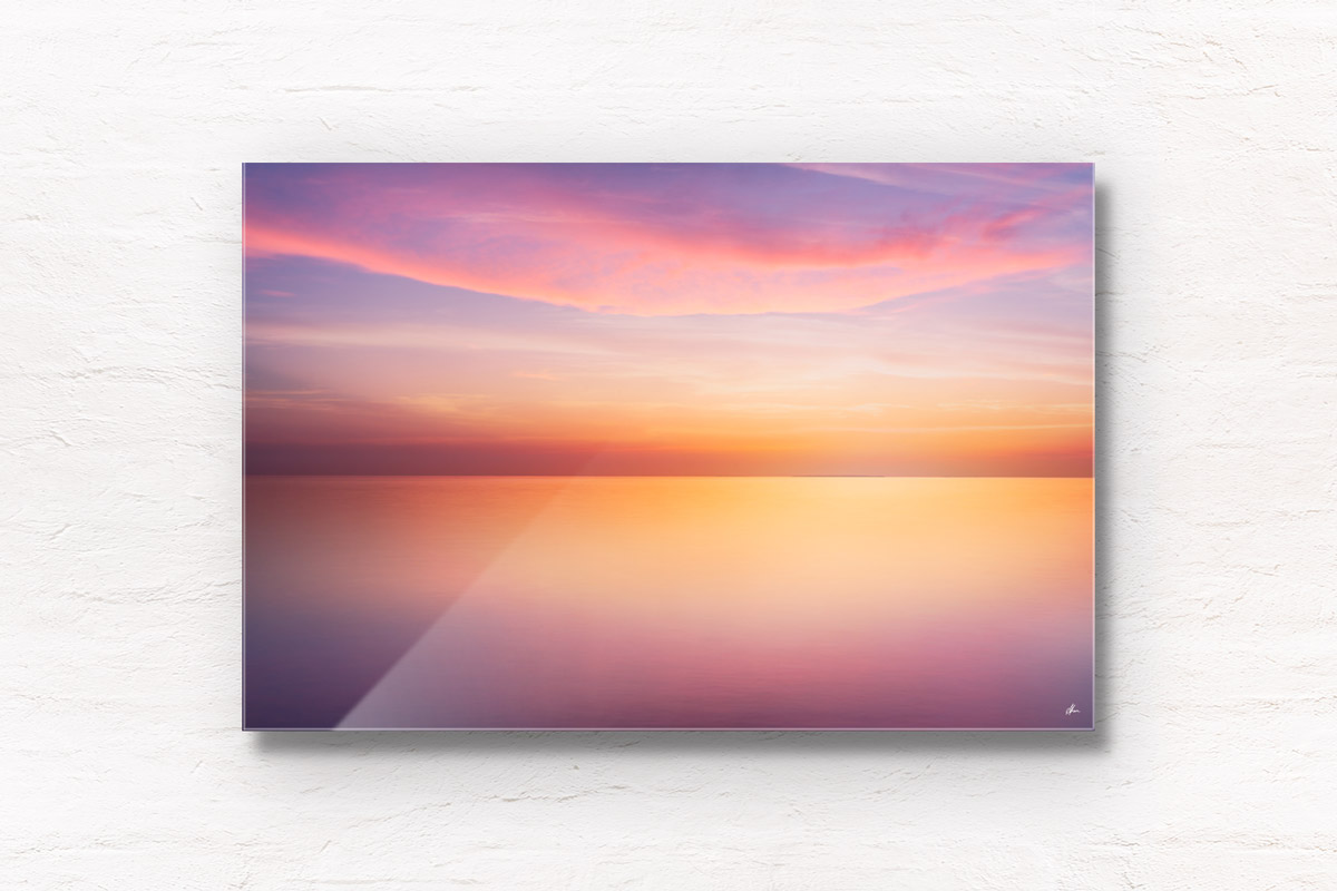 Tropical Beach Sunrise. Long exposure pink sky