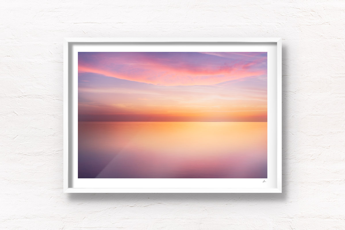 Tropical Beach Sunrise. Long exposure pink sky