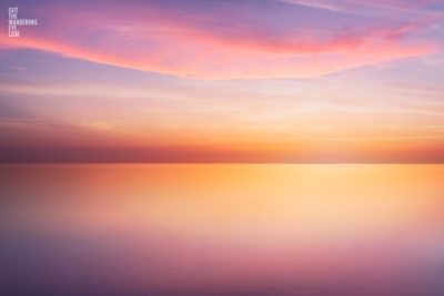 Tropical Beach Sunrise. Long exposure pink sky
