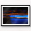 Long exposure, light painting photography of Vivid Festival. Light trails of Sydney Harbour Bridge, Australia