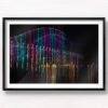 Long exposure, light painting photography of Vivid Festival. Light trails of Sydney Harbour Bridge, Australia