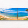 Waterfront panoramic view of Lanai and Moloka'i Islands from Maui Island