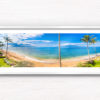 Waterfront panoramic view of Lanai and Moloka'i Islands from Maui Island
