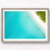 Aerial oceanscape above Clear Blue Maldives. Palm tree paradise