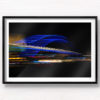 Long exposure, light painting photography of Vivid Festival. Light trails of Sydney Harbour Bridge, Australia