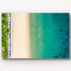 Aerial oceanscape of swimmers enjoying a morning swim on the foreshore of the historic Balmoral Beach promenade