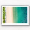Aerial oceanscape of swimmers enjoying a morning swim on the foreshore of the historic Balmoral Beach promenade
