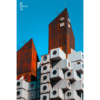 Metabolist cube architecture of Nakagin Capsule Tower in Tokyo, Japan