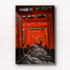 Red torii gates at Fushimi Inari Taisha Shrine in Kyoto.