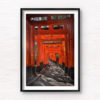 Red torii gates at Fushimi Inari Taisha Shrine in Kyoto.