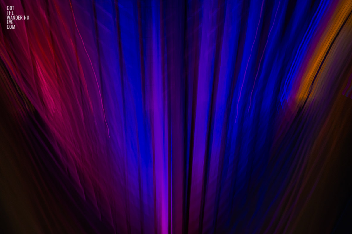 Long exposure, light painting photography of Vivid Festival. Light trails of Sydney Opera House. Opera House Lights