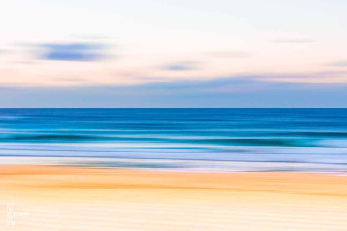 Long exposure, slow shutter photograph of Bondi Beach