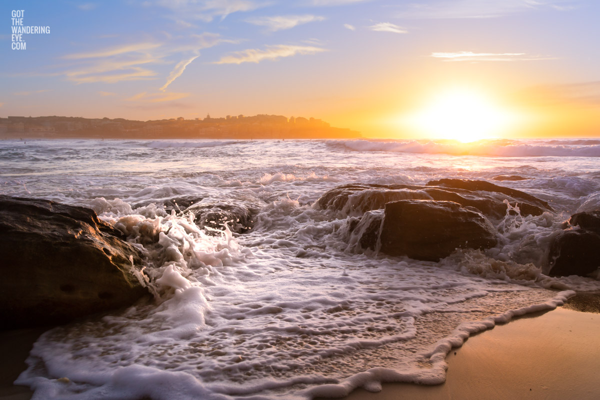 Sunrise over the sands of Bondi Beach