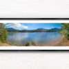 Panoramic view of gorgeous lake with mountains in Whistler, Canada