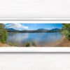 Panoramic view of gorgeous lake with mountains in Whistler, Canada
