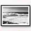 Black & White image of huge waves crashing over Mahon Pool, Maroubra