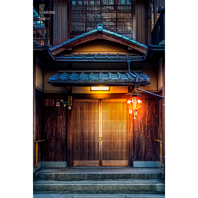 Japanese ochaya (tea house) in the geisha district in Gion, Kyoto