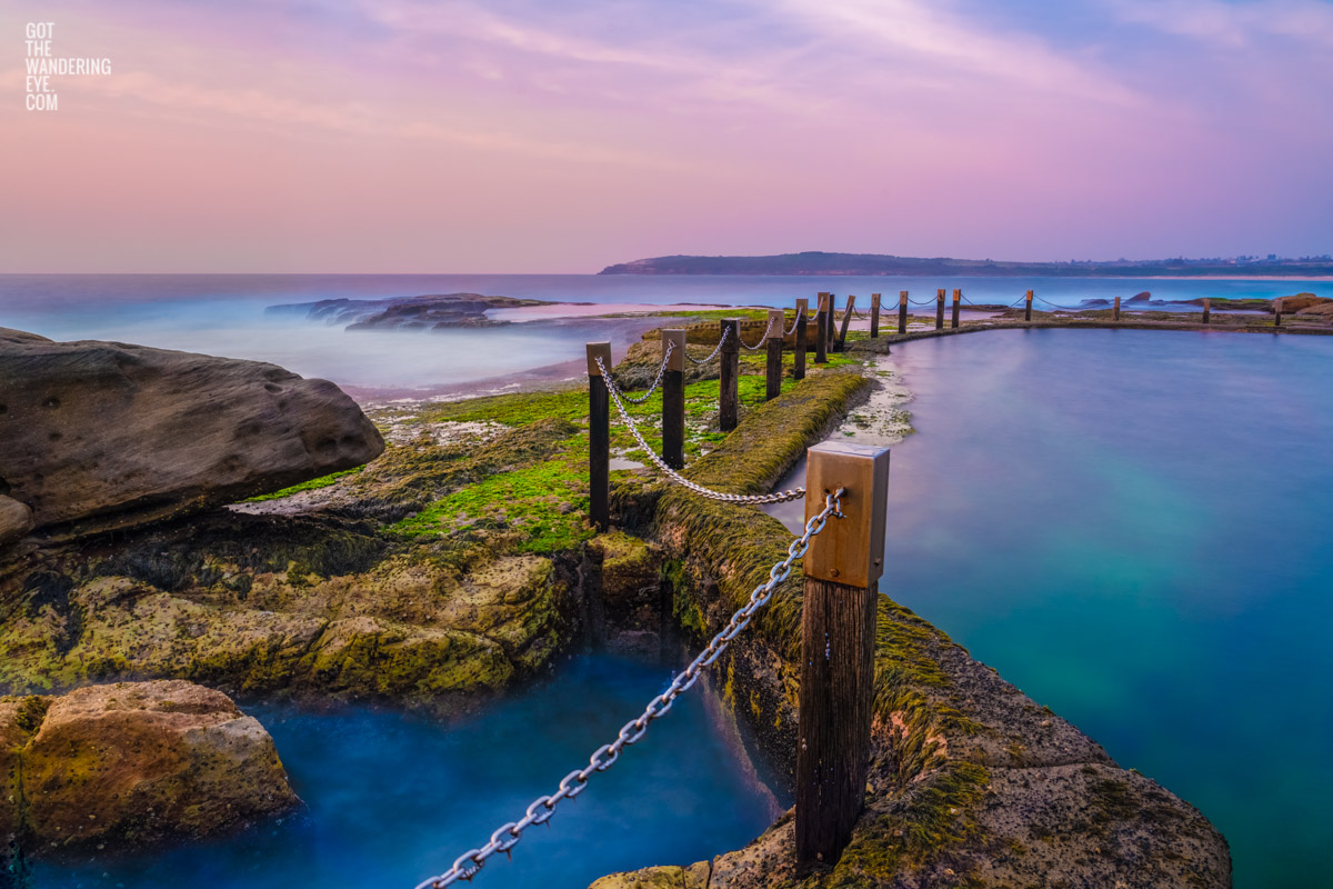 Fine Art Photography. Long exposure of early morning sunrise at Mahon Pool, Maroubra.