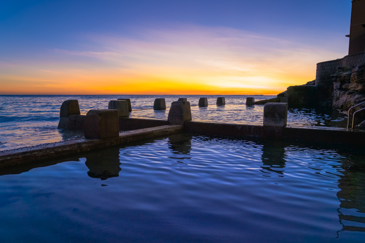 Fine Art Photography. Beautiful sunrise above Ross Jones Memorial Pool in Coogee