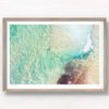 Aerial seascape of lone swimmer on Maroubra Beach