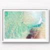 Aerial seascape of lone swimmer on Maroubra Beach