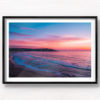 Aerial seascape of a gorgeous pink sky sunrise over Ben Buckler Bondi Beach