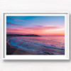 Aerial seascape of a gorgeous pink sky sunrise over Ben Buckler Bondi Beach