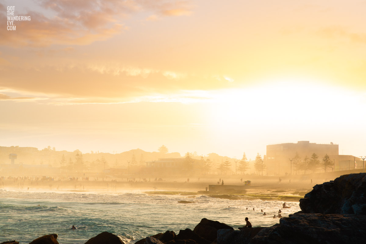 Stunning golden sunset over Maroubra Beach