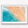 Aerial seascape above a packed Bondi Beach on a gorgeous Summers Day.