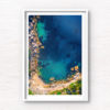 Aerial seascape above the gorgeous turquoise ocean waters of Gordons bay
