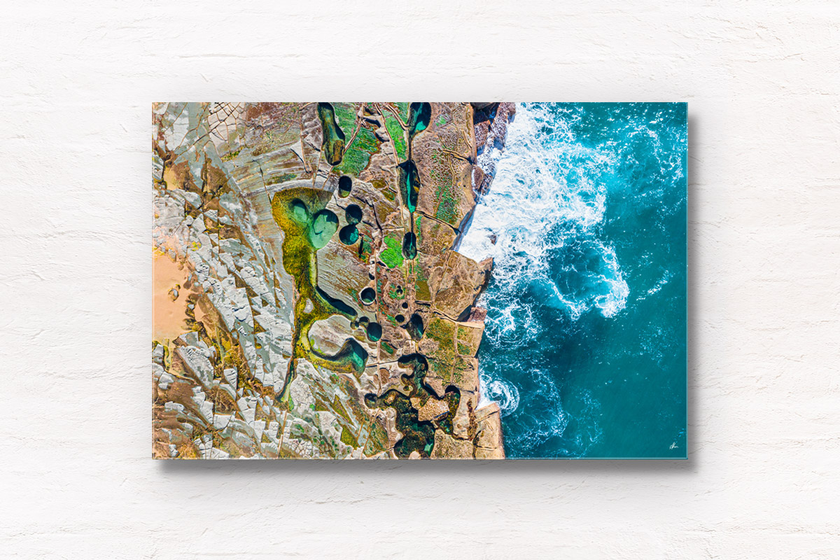 Fine art print of above the figure 8 pools rock shelf in the Royal National Park.