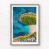 Fine Art Prints of aerial oceanscape above Cabbage tree Bay aquatic reserve, Shelly Beach, Manly. Ocean, beach, Sydney.