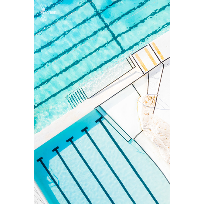 Beautiful crystal clear turqoise waters of the Bondi Icebergs Pool, Bondi Beach, Sydney